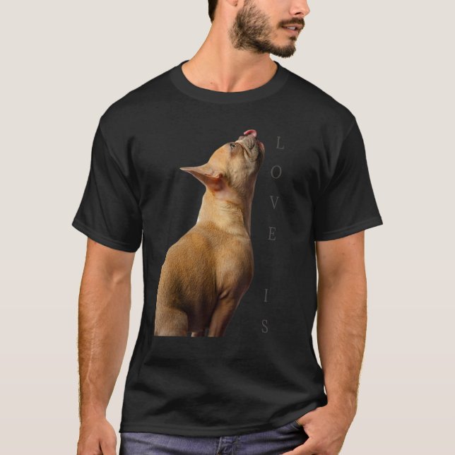 Liebe French Bulldog Frenchie Mama Vater Dog Puppy T-Shirt (Vorderseite)