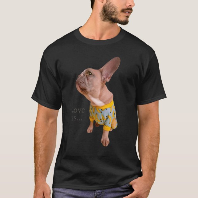 Liebe French Bulldog Frenchie Mama Vater Dog Puppy T-Shirt (Vorderseite)