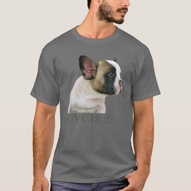 Liebe French Bulldog Frenchie Mama Vater Hund Welp T-Shirt (Vorderseite)