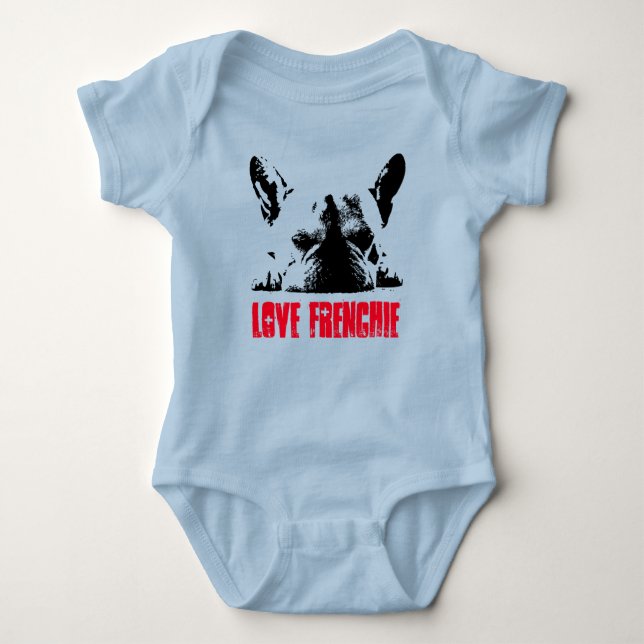 Liebe Frenchie Baby Strampler (Vorderseite)