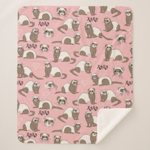 Liebe Frettchen - Rosa Sherpa Blankon Sherpadecke