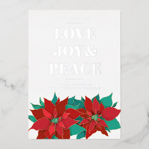 LIEBE FREUDE & FRIEDEN Frohe Weihnachten Ferien Folien Feiertagskarte