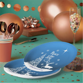 Liebe, Freude, Frieden, Weihnachten - Personalisie Pappteller