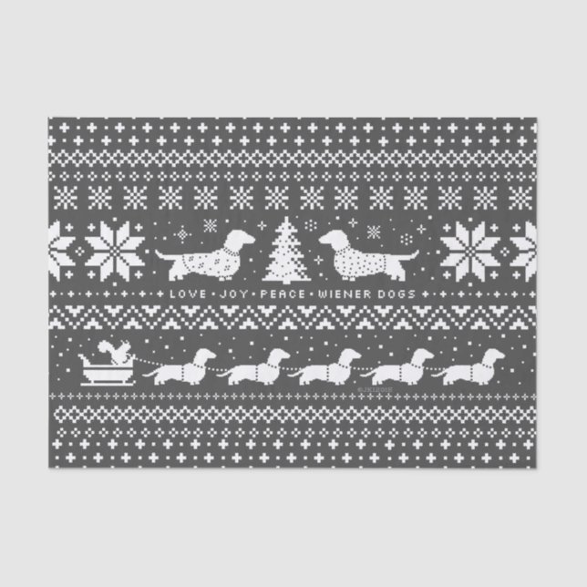 Liebe-Freude-FriedensDackel verfolgt | Seidenpapier (Vorderseite)