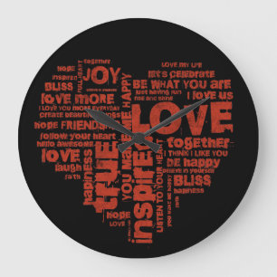 Liebe Freude Inspiration Worte Valentinstag Große Wanduhr