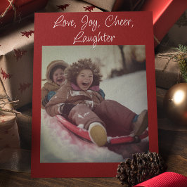 Liebe, Freude, Lachen Modernes Minimalistisches Fo Feiertagskarte