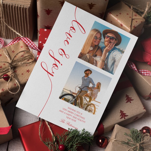 Liebe & Freude Weihnachts-Foto-Bild Feiertagskarte (Von Creator hochgeladen)