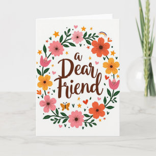 Liebe Freundin Blumenkranz Karte