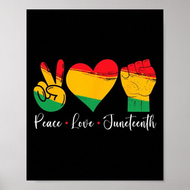 Liebe Frieden 1865 Schwarzer Pride Men Women K Poster (Vorne)