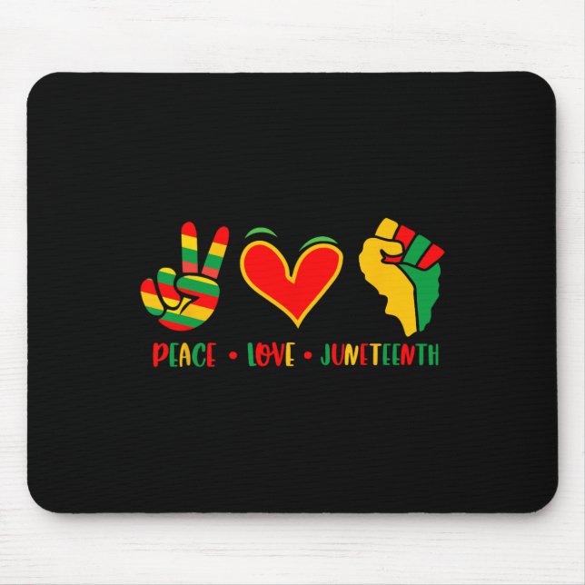Liebe Frieden 1865 Unabhängigkeitstag Schwarz Mousepad (Vorne)