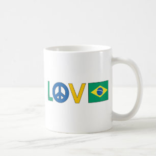 Liebe-Frieden Brasilien Tasse