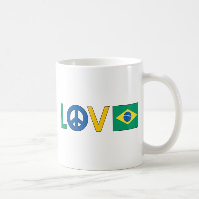 Liebe-Frieden Brasilien Tasse (Rechts)