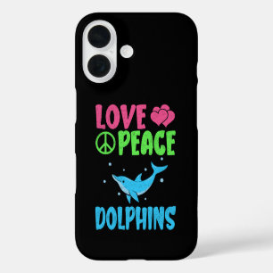 Liebe Frieden Delfine Süße Meerestiere Delfinliebh iPhone 16 Hülle