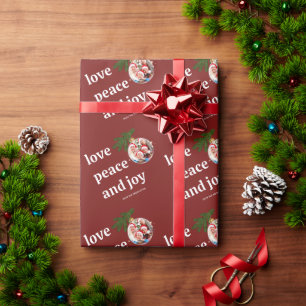Liebe Frieden Freude Weihnachten Familie Foto Burg Geschenkpapier