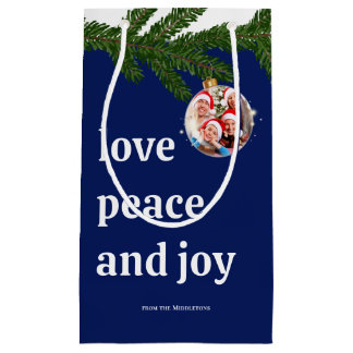 Liebe Frieden Freude Weihnachten Familie Foto Burg Kleine Geschenktüte