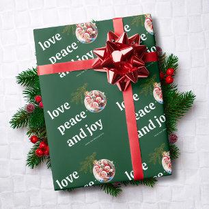Liebe Frieden Freude Weihnachten Familie Foto Wald Geschenkpapier