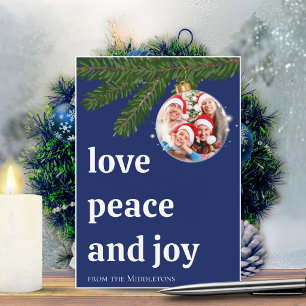 Liebe Frieden Freude Weihnachten Gestapelt Foto Na