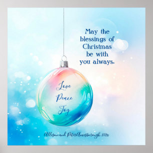 "Liebe Frieden Freude" Weihnachtsbaumanhänger  Poster