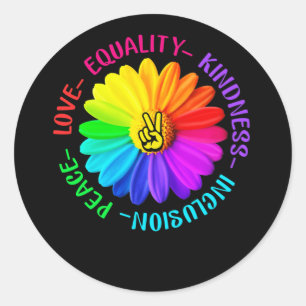 Liebe Frieden Freundlichkeit Einbindung Frieden un Runder Aufkleber