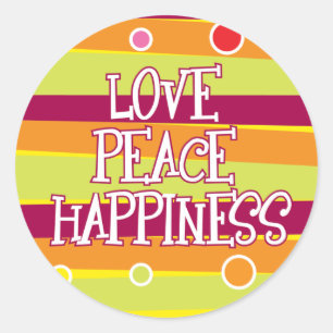Liebe, Frieden, Glück-Aufkleber Runder Aufkleber
