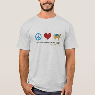 Liebe Frieden Goldener T - Shirt
