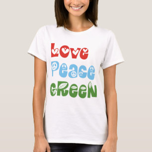 Liebe, Frieden, grüne T - Shirt