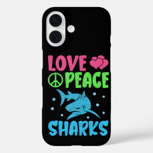Liebe Frieden Haie Süße Meerestiere Hai-Liebhaber  iPhone 16 Hülle