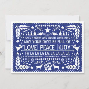 Liebe, Frieden, Jopapel Picado blauer Weihnachten