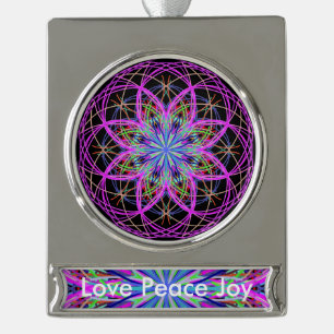 Liebe Frieden Joy Kaleidoscope Mandala Ornament