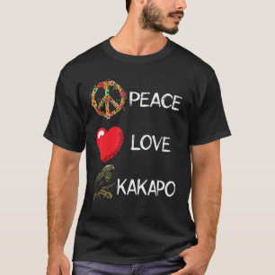 Liebe Frieden Kakapo Vogel Kakapo Papagei Neuseela T-Shirt