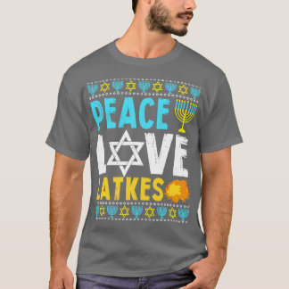 Liebe Frieden Latkes Chanukka Chanukka jüdisch T-Shirt