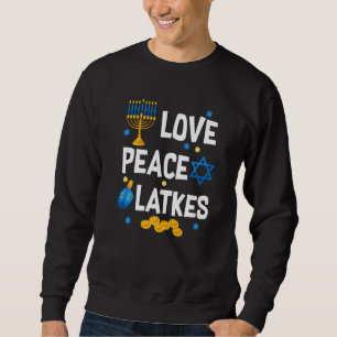 Liebe Frieden Latkes Hanukkah Chanukah jüdisch Sweatshirt