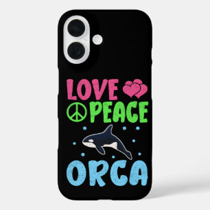 Liebe Frieden Orca Niedlich Meerestiere Orca Fan iPhone 16 Hülle