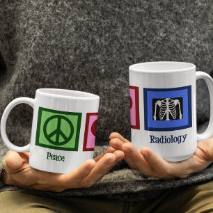 Liebe Frieden Radiologie Kaffeetasse