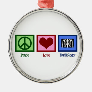 Liebe Frieden Radiologie Silbernes Ornament