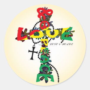 LIEBE & FRIEDEN RUNDER AUFKLEBER