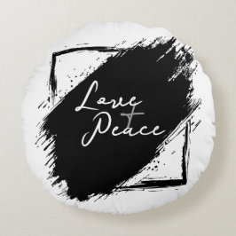 Liebe & Frieden Rundes Kissen