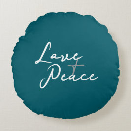 Liebe & Frieden Rundes Kissen