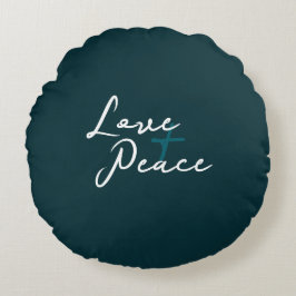 Liebe & Frieden Rundes Kissen