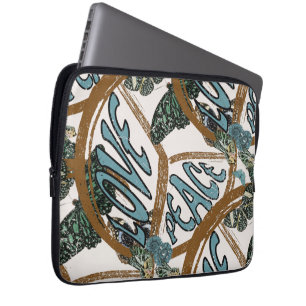 Liebe Frieden Schmetterlinge Vintage Sommer Hippie Laptopschutzhülle