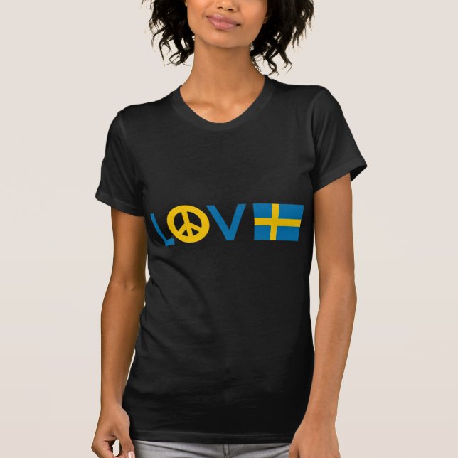 Liebe-Frieden Schweden T-Shirt (Vorderseite)