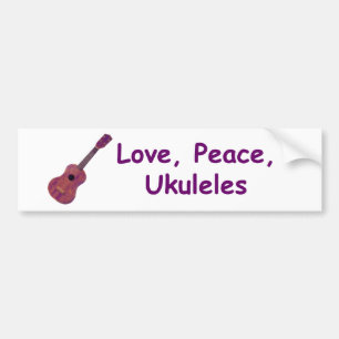 Liebe, Frieden, Ukuleles Autoaufkleber