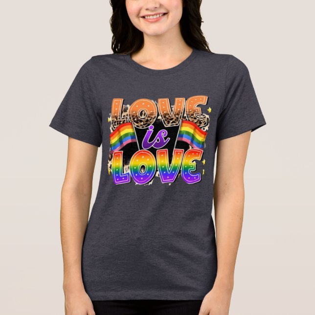 Liebe, Frieden und Donuts Tri-Blend Shirt (Vorderseite)