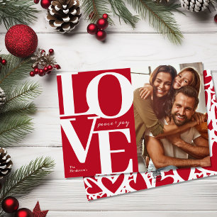 Liebe, Frieden und Freude Weihnachten Rote Familie