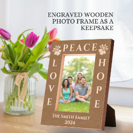 Liebe, Frieden und Hoffnung Weihnachtsgrüße Geätzte Rahmen