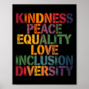 Liebe Frieden Vielfalt Inklusion Gleichheit Schwar Poster