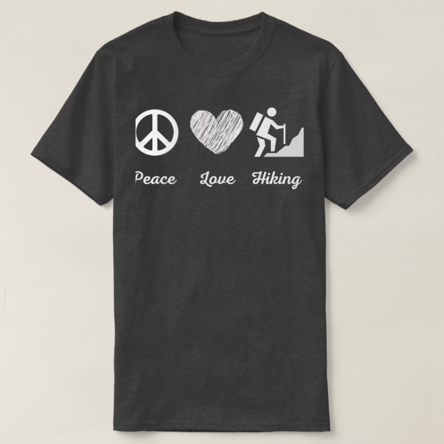Liebe Frieden Wandern HIking T-Shirt (Design vorne)