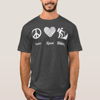 Liebe Frieden Wandern HIking T-Shirt
