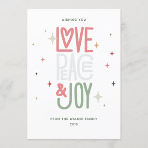 Liebe-, Friedens-u. Freude-Feiertags-Karte Einladung