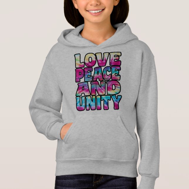 LIEBE FRIEDENSEINHEIT. HOODIE (Vorderseite)